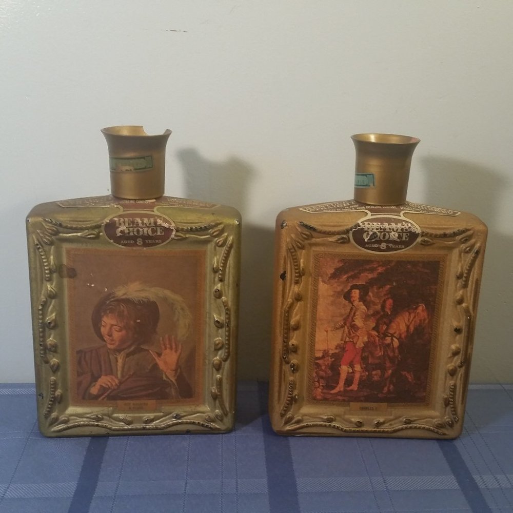 Beams Choice Vintage Kentucky Bourbon Decanter. Empty . Lot of 2